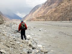 15 Shobo Walking On The Rocks Beside The Shaksgam River Between Kerqin And River Junction Camps On Trek To K2 North Face In China
